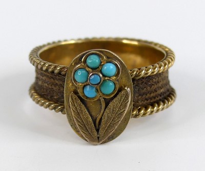 Lot 2513 - A late Victorian yellow metal woven hair...