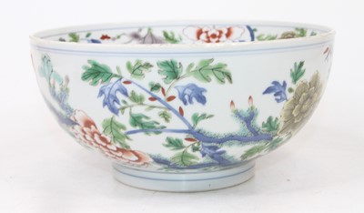 Lot 32 - A Chinese porcelain bowl, enamel decorated...