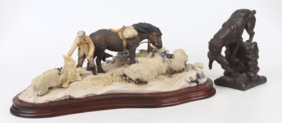 Lot 49 - A Border Fine Arts resin farming scene, w.36cm;...