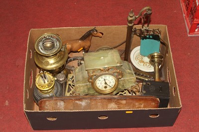 Lot 95 - Miscellaneous items to include an onyx mantel...