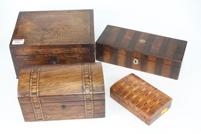 Lot 104 - A 19th century figured oak jewellery box, the...