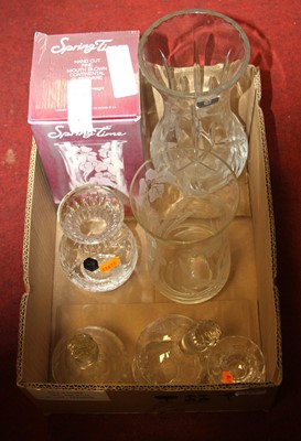 Lot 157 - A collection of cut glass vases, to include...