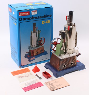 Lot 18 - A Wilesco D45 spirit fired vertical steam...