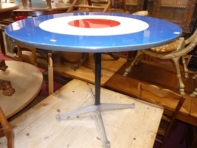 Lot 1281 - A vintage circular table with RAF emblem,...