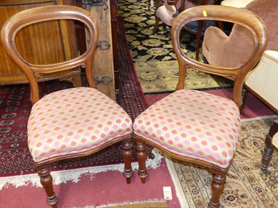 Lot 1295 - A set of six mid-Victorian mahogany balloon...