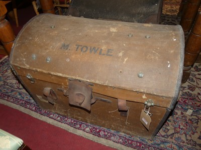 Lot 1296 - Two early 20th century domed canvas and...