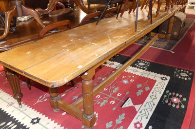 Lot 1301 - An extremely long rustic light oak plank top...