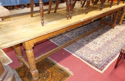 Lot 1313 - An extremely long rustic light oak plank top...