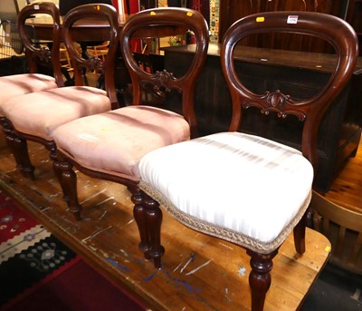 Lot 1298 - A set of four mid-Victorian mahogany balloon...
