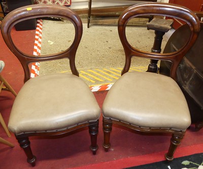 Lot 1307 - A set of six mid-Victorian mahogany balloon...
