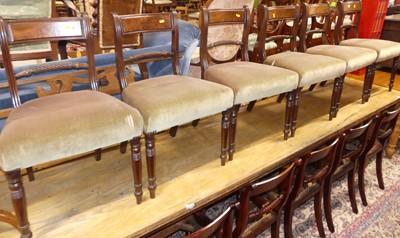 Lot 1312 - A set of six Regency mahogany barback...