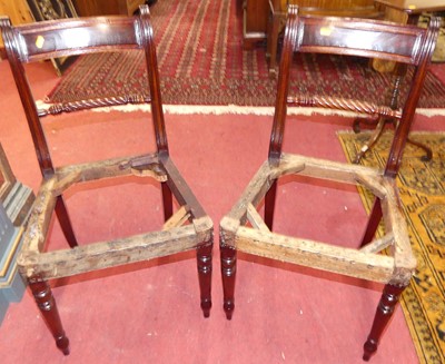 Lot 1314 - A set of six Regency style mahogany barback...