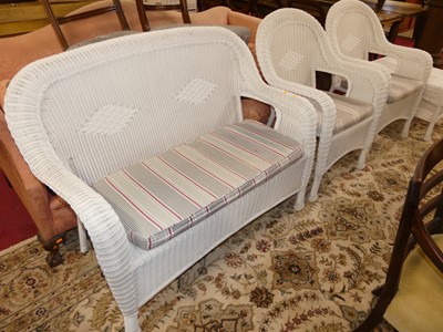 Lot 1321 - A contemporary faux wicker white conservatory...