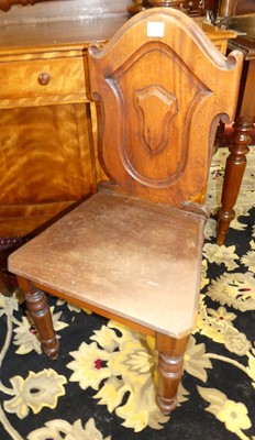 Lot 1339 - A Victorian walnut panelled seat single hall...