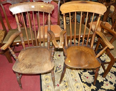 Lot 1347 - Two circa 1900 elm seat and beech stickback...
