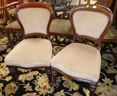 Lot 1350 - A set of three mid-Victorian mahogany balloon...