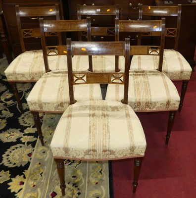 Lot 1351 - A set of six Regency mahogany and ebony strung...
