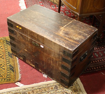 Lot 1365 - A late 19th century stained pine and metal...
