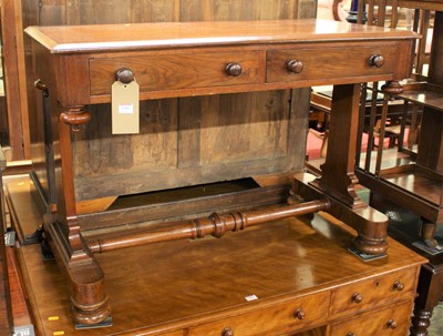 Lot 1366 - A Victorian walnut two drawer hall table,...