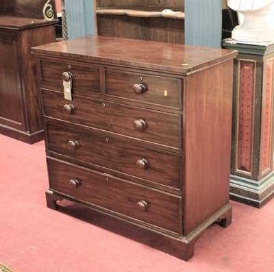 Lot 1375 - An early Victorian mahogany squarefront chest...