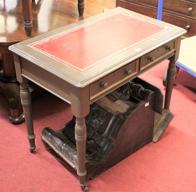 Lot 1388 - A Victorian and later grey painted and gilt...