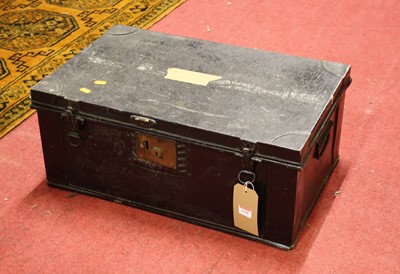 Lot 1396 - A late 19th century black painted metal hinge...
