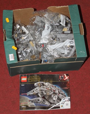 Lot 1502 - A box containing a part-built Lego Star Wars...