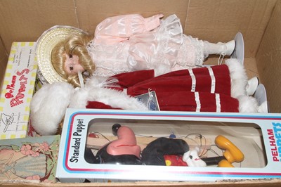 Lot 1521 - A box to include Pelham Puppets, two Mickey...