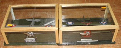 Lot 1542 - Two cased scratch-built aeroplanes, being a...