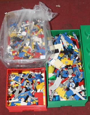 Lot 1546 - A quantity of loose Lego and two Lego storage...