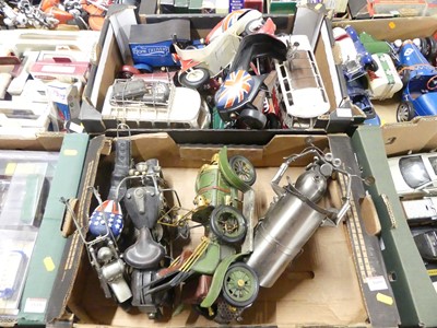 Lot 1609 - Two boxes of mixed tinplate and made-up vehicles