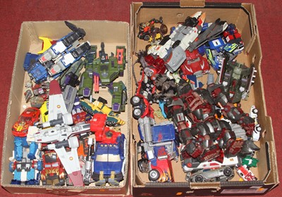 Lot 1505 - Two boxes of 1980s Tranformer type plastic...