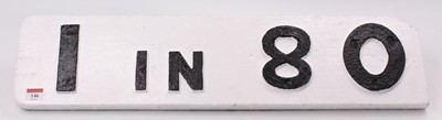 Lot 146 - A railway interest cast iron on wood 1 in 80...