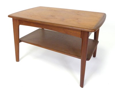 Lot 354 - A 1960s Danish teak low occasional table, the...