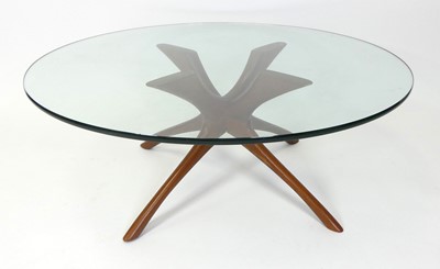 Lot 346 - A 1960s Danish teak and heavy clear glass...