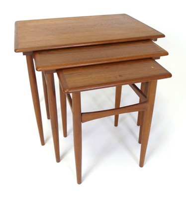 Lot 352 - A 1960s Danish teak nest of three occasional...