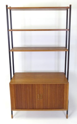 Lot 339 - A 1960s Danish teak single modular wall...