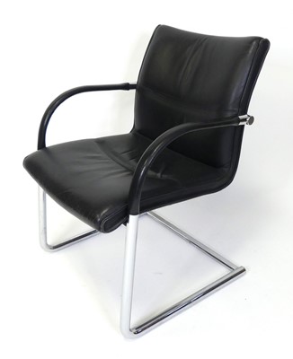 Lot 381 - A contemporary tubular chrome and black...