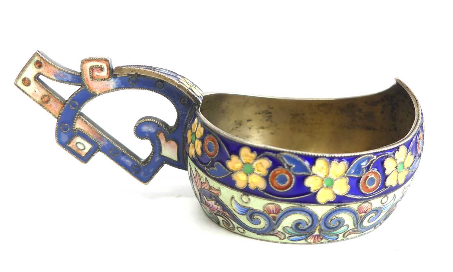 Lot 1215 - An early 20th century Russian silver-gilt and...