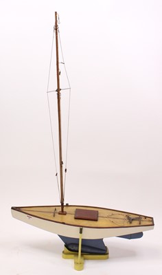 Lot 90 - A very well made 1960s wooden hull pond yacht,...
