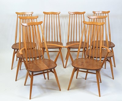 Lot 320 - A set of eight Ercol Goldsmith light elm...