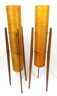 Lot 343 - A pair of 1960s teak and fiberglass 'rocket'...