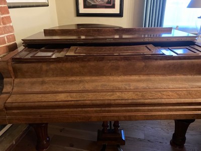Lot 518 - A 19th century burr walnut cased grand piano...