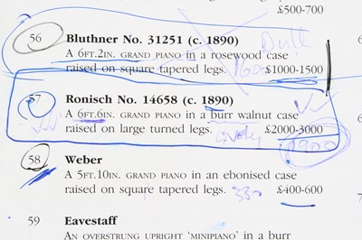 Lot 518 - A 19th century burr walnut cased grand piano...