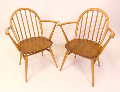 Lot 307 - A pair of 1960s Ercol blond elm model 370A...