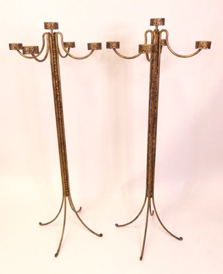 Lot 371 - A pair of 1970s French gilt metal standing...