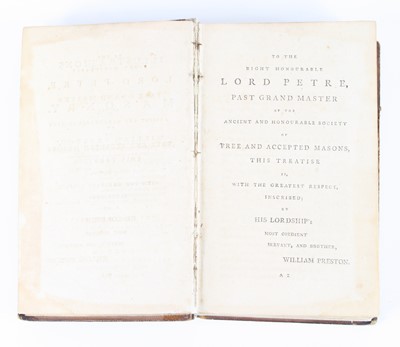Lot 1023 - Preston, William: Illustrations Of Masonry,...