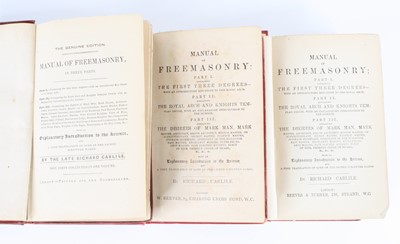 Lot 1020 - Freemasonry, a collection of volumes to...
