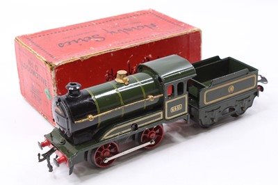 Lot 175 - 1935-7 Hornby No.0 clockwork loco & tender,...