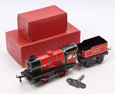 Lot 181 - Post-war Hornby M1 loco & tender, red body &...